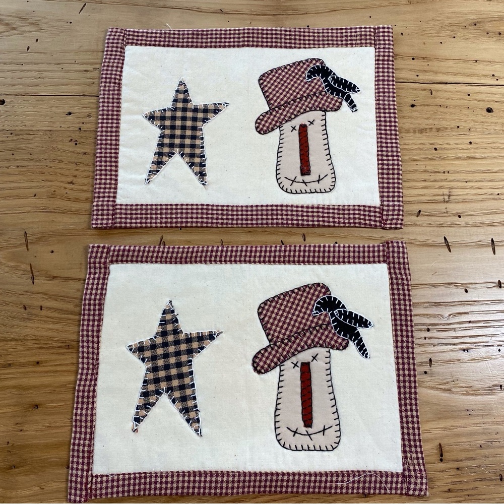 Handcrafted mug rugs scarecrow snack mats